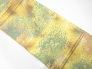 アンティーク　霞に花模様織り出し袋帯（材料）